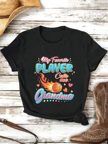 Dam-T-shirts - Svart - Visa 2