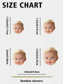 1/150pcs Personalized Paper Cupcake Toppers, Custom Face Theme Birthday Party Cupcake Decorations & Personalized Photo Party, Back To School - Multicolor - View 6