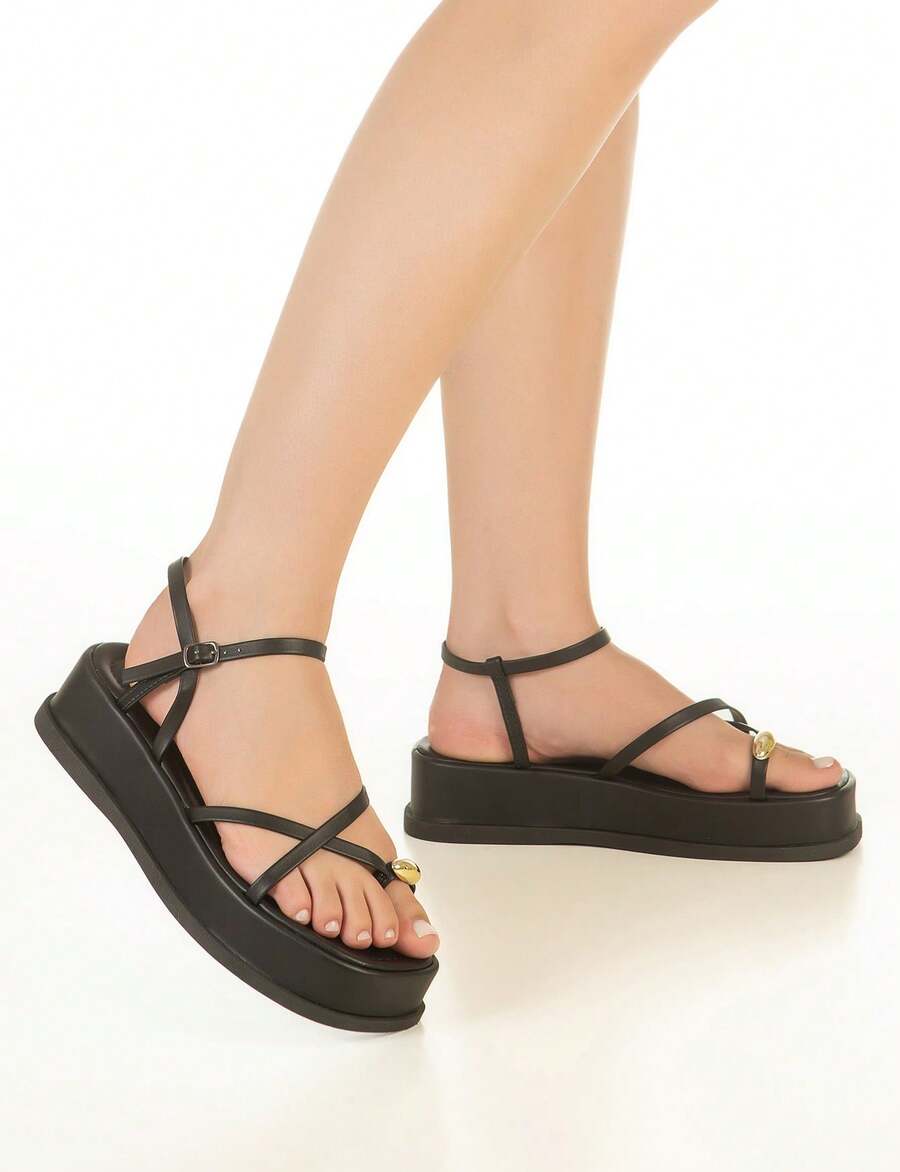 FLAT MEIA LUA Women's Flat Sandal Clogs Women's Fashion Flatform - Black - View 1