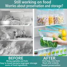 60 Pcs Leak-Proof Reusable Safety Ziplock Bags, 3 Sizes For Food Storage And Multiple Scenarios,Leakproof Material For Kitchen Organization,Transparent Fresh-Keeping Sealable Bags, Reusable, With A Stand-Up Zipper Design And A Cup-Shaped Opening, Suitable For Fruits, Grains, Vegetables And Meats - View 8