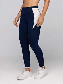 LOT FITNESS Women's Polyamide Fitness Leggings With Pockets, Frame Style - 藏蓝色 - 查看 10