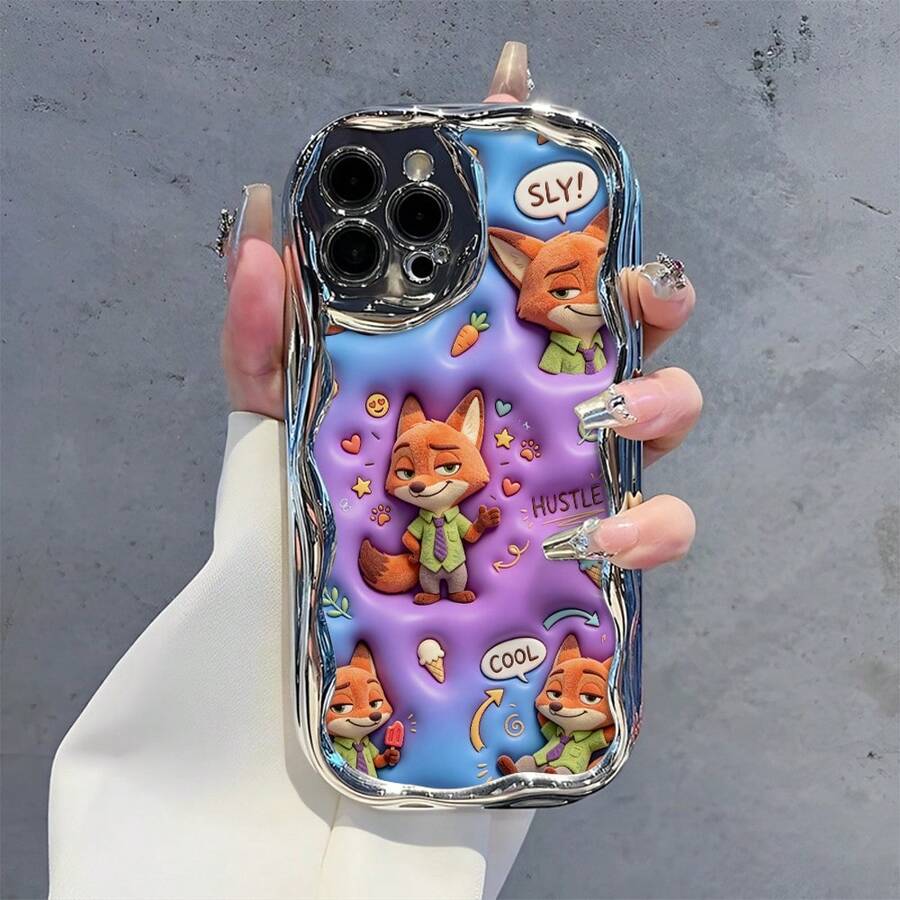 Officially Licensed Disney Zootopia Nick Wilde And Judy Hopps Phone Case, This Protective Phone Case Features A Delicate Print Of Vivid Nick Wilde And Lovely Judy Hopps Standing Side By Side With Gentle Line Art And Soft Gradient Tone Layout, Decorated With Subtle City Silhouette And Faint Star Element Details Against A Clean Neutral Background, Made With Flexible, Durable TPU Material To Protect Against Everyday Scratches, Bumps, And Minor Impacts, With A Raised Camera Frame Printed With Subtle Decorative Letter Patterns For Extra Lens Protection, Slim And Lightweight Construction That Adds Minimal Bulk And Fits Easily In Pockets And Bags, Compatible With IPhone 17, 16, 15, 14, 13, 12, 11 Pro Models, Making It A Charming Choice For Zootopia Character Fans And Disney Lovers, Ideal For Birthdays, Holidays, Or Any Special Occasion To Surprise Family And Friends. - Silver - View 1