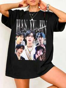 Yujin ZB1 Retro T-Shirt, ZerobaseoneS Blue Paradise Album T-Shirt, ZB1 World Tour T-Shirt, ZB1 Jiwoong Zhang Hao Hanbin Seok Matthew Taerae T-Shirt - Black - View 6