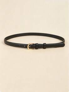 Cinturón marrón café para mujer con hebilla, ligero y cómodo, estilo que muestra un gusto único - Negro - Ver 8
