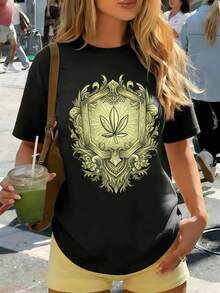 Dam-T-shirts - Svart - Visa 1