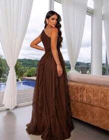 Long Dress For Graduation Party/Bridesmaid - Rỉ Nâu - Xem 2