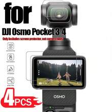 （2片相机屏幕保护膜+2片镜头保护膜）适用于Osmo Pocket 3/4，四合一高清屏幕保护膜，9H钢化玻璃，防指纹，防刮花，防摔，易于安装，升级版优质相机配件，高透光率 - 查看 3
