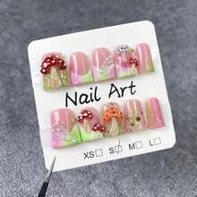 10pcs Duck Press On Nails Handmade Acrylic Nails Press Ons 3D Luxury Rhinestone Butterfly Designs Muti-Layer Gel Medium False Nails Full Cover Thicken Stick On Nails For Women Nail Art DIY - Móng tay hình vịt thủ công 52 - Xem 3