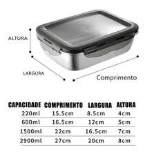 Set Of 4 Durable Stainless Steel 304 Food Containers With Sealed Lids - Black - View 4