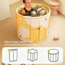 Portable Folding Bathtub For Adults, Non-Inflatable Thermal Insulated Tub, Hot & Cold Dual Use Design, Summer Ice Bath Relieves Muscle Soreness, Warm Bath Soothes Body Fatigue, Foldable Space-Saving Tub For Home Spa, Apartment, Outdoor Camping Travel - As Shown In the Figure - View 6