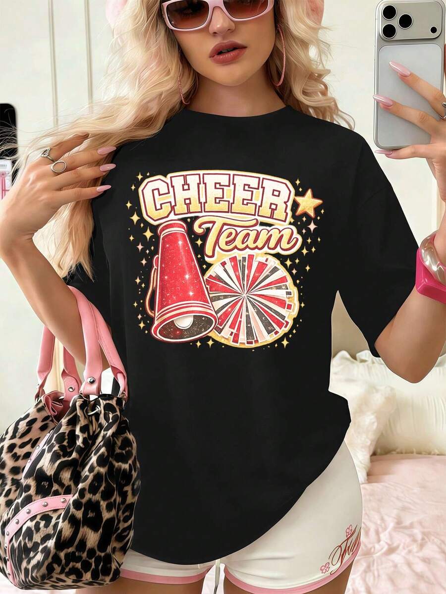 Dam-T-shirts - Svart - Visa 1