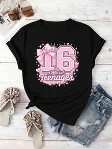 Dam-T-shirts - Svart - Visa 2