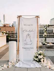 Lace Wedding Welcome Sign - Multicolor - View 3