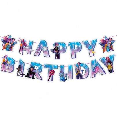 1pc/Set Girl Group Themed Birthday Party Decorations, Girl Group Birthday Banners, K-Pop Themed Party Banners