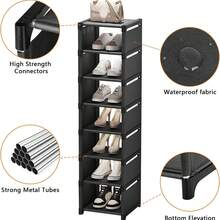 1 pieza Estantería para zapatos de varios niveles, adecuada para la sala de estar, dormitorio, sin necesidad de instalación, decoración del hogar - Blanco - Ver 7