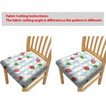 2/4/6pcs Strawberry Plaid Pattern Stretch Seat Cushion Covers, Chair Covers, Suitable For Home Decor, Living Room, Dining Room, Garden, Hotel, Party Events, Washable Polyester Material, Chair Seat Pad Protector - Multicolor - View 8