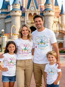 Disney Family Trip 2026 Matching Shirts, Castle Mickey Ears Mommy Daddy Tees, Cute Coordinating Outfits For Disneyland Vacation - 女童 - 查看 1