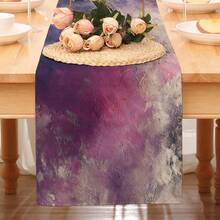 1pc Abstract Oil Painting Style Printed Table Runner, Waterproof Polyester Tablecloth, Rectangular, Wrinkle-Resistant, Durable And Easy To Clean, Luxurious Artistic Home Decor, Suitable For Dining Room, Party, All Seasons - Multicolor - View 8