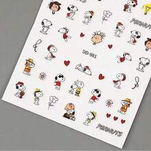 1 miếng dán móng tay tự dính hình Snoopy hoạt hình dễ thương mới, phụ kiện trang trí móng tay, quà tặng năm mới, quà tặng ngày Valentine, quà tặng lễ Phục sinh [Kiểu ngẫu nhiên] - Nhiều màu - Xem 4
