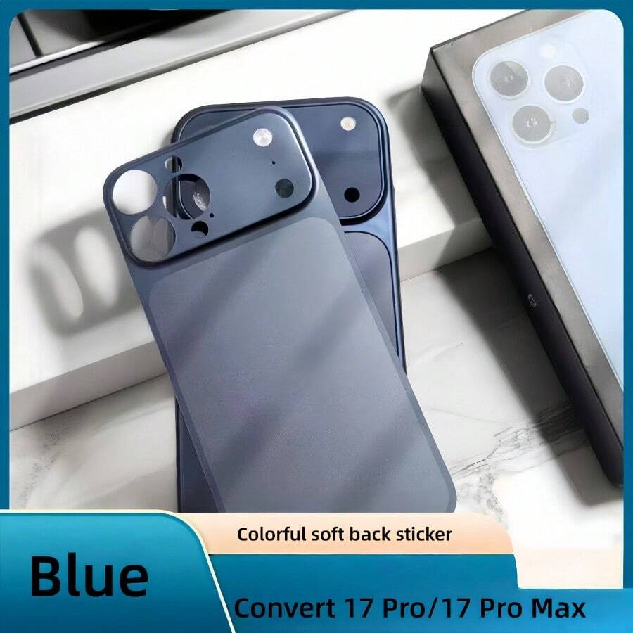 Soft Blue Matte Back Cover Case, PMM Screen Protector Film For IPhone 13 Pro/14 Pro/15 Pro Max/16 Pro Max, Upgraded For IPhone 17 Pro/17 Pro Max, Scratch-Resistant Daily Protection