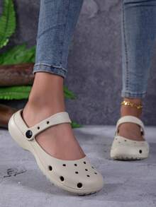 Women's Breathable Non-Slip Soft-Sole Slide Sandals, Slip-On, Suitable For Beach, Outdoor, Comfortable Foot - Apricot - View 4
