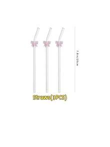 Bộ 1 ống hút thủy tinh nơ hồng, ống hút cong tái sử dụng, thích hợp cho sinh tố, cocktail, đồ uống mùa hè, tiệc bể bơi, đám cưới, lễ tốt nghiệp, tiệc độc thân, bãi biển. Món quà đáng yêu cho Ngày Valentine, Ngày của Mẹ, Ngày của Cha, Giáng sinh và các ngày lễ. - kiểu2 - Xem 10
