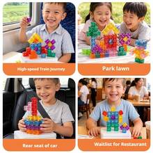 28PCS/75PCS 2.0 Rounded Transparent Magnetic Portable Box Magnetic Building Blocks Travel Set, Magnetic Blocks Toddler Toys 3D Magnetic Cube Toys Magnetic Construction Blocks Set Suitable For STEM Construction Magnetic Toys For 3+ Children Boys Girls (Random Color) - Multicolor - View 7