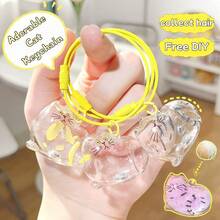 1pc Acrylic Transparent Pet Cat Hair Storage Box, Keychain Pendant Decor, Suitable For Tabby, Siamese, Calico Cats And More Breeds - Multicolor - View 1