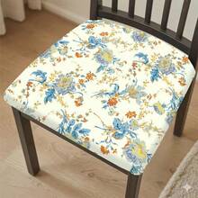 2/4/6pcs Vintage Floral Pattern Stretch Seat Cushion Covers, Chair Covers, Suitable For Home Decor, Living Room, Dining Room, Garden, Hotel, Party Events, Washable Polyester Material, Chair Seat Pad Protector - Multicolor - View 3