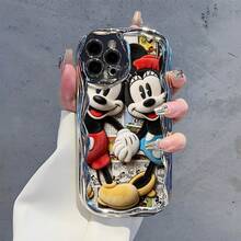 Officially Licensed Disney Mickey Mouse Phone Case, This Protective Phone Case Features A Classic Print Of Cheerful Mickey Mouse With His Iconic Round Ears And Bright Smile, Set Against A Vibrant Backdrop Decorated With Subtle Star And Polka Dot Accents, Made With Flexible, Durable TPU Material To Protect Against Everyday Scratches, Bumps, And Minor Impacts, With A Raised Camera Frame For Extra Lens Protection, Slim And Lightweight Construction That Adds Minimal Bulk And Fits Easily In Pockets And Bags, Compatible With IPhone 17, 16, 15, 14, 13, 12, 11 Pro Models, Making It A Timeless Choice For Mickey Fans And Disney Lovers, Ideal For Birthdays, Holidays, Or Any Special Occasion To Surprise Family And Friends - Bạc - Xem 1