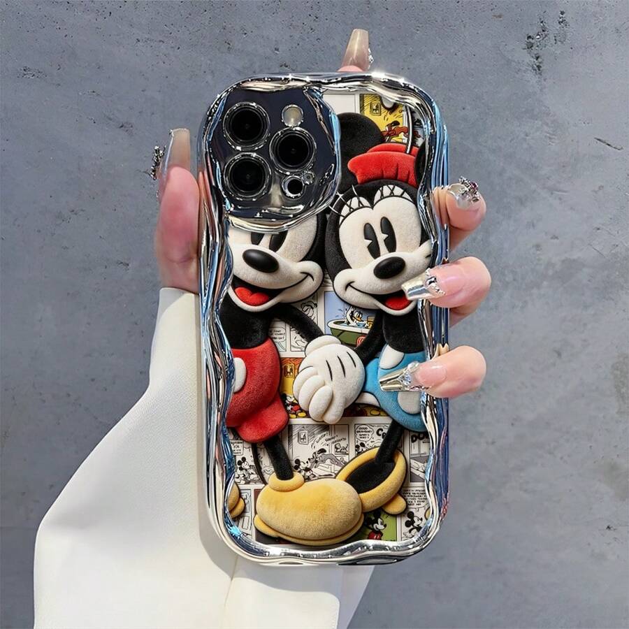 Officially Licensed Disney Mickey Mouse Phone Case, This Protective Phone Case Features A Classic Print Of Cheerful Mickey Mouse With His Iconic Round Ears And Bright Smile, Set Against A Vibrant Backdrop Decorated With Subtle Star And Polka Dot Accents, Made With Flexible, Durable TPU Material To Protect Against Everyday Scratches, Bumps, And Minor Impacts, With A Raised Camera Frame For Extra Lens Protection, Slim And Lightweight Construction That Adds Minimal Bulk And Fits Easily In Pockets And Bags, Compatible With IPhone 17, 16, 15, 14, 13, 12, 11 Pro Models, Making It A Timeless Choice For Mickey Fans And Disney Lovers, Ideal For Birthdays, Holidays, Or Any Special Occasion To Surprise Family And Friends - Bạc - Xem 1