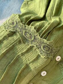Top de mujer de unicolor, adecuado para el verano - Verde - Ver 9