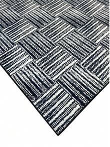 Modern Non-Slip Kitchen Runner Rug, Washable Minimalist Floor Mat for Home Decor, Bedroom, Livingroom Rug, Made in Turkiye 80x200 cm, 80x300 cm,100x200 cm, 120x180 cm - 黑與白 - 查看 2