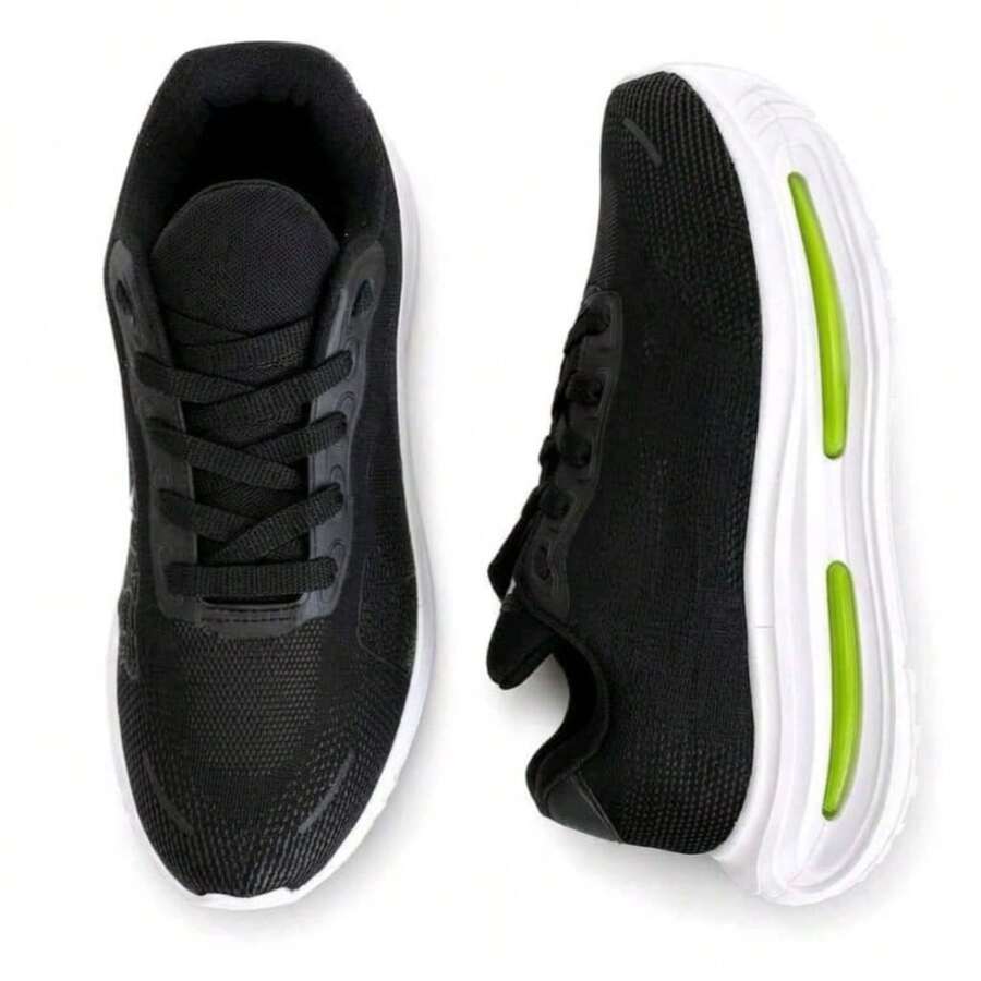 NK Running Vomero Premium Tennis Shoes With Soft Cushioning, Ideal For Gym, Training, And Men's Sports Shoes With Lace-Up Closure And Eyelets. - 黑綠 - 查看 1