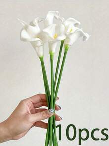 20pcs 34cm Artificial White Calla Lily, Suitable For Home Decor, Mother's Day Gift, Hotel, Party, Wedding And Tabletop Arrangement, Can Be Used All Year Round - White Calla Lily - View 6
