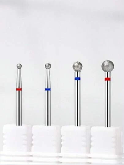 2pcs Russian-Style Diamond Grinding Heads, Wear-Resistant Uniform Abrasive Grains, Cuticle & Nail Groove Cleaning Manicure Nail Drill Bits, Ball-Shaped Grinding Heads, Nail Removal & Nail Surface Grinding, Nail Care Tools, Manicure Supplies, Manicurist Tools