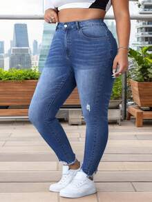 Plus Size Jeans - Blue - View 5