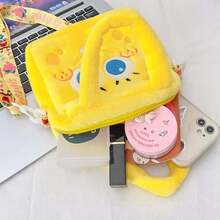 SpongeBob SquarePants Túi xách hoạt hình SquarePants 1 chiếc, túi đựng mỹ phẩm, túi đeo chéo cỡ lớn dễ thương, túi đeo vai phù hợp đựng nhiều loại mỹ phẩm, túi thời trang, dễ thương, Kawaii, túi đi biển - Nhiều màu - Xem 8