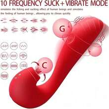 Tongue Licking And Tapping VibratorMulti-Point Stimulation Vibration Massage Stick Adult Sex Toy For Women Masturbator Vibrator Dildo - Hot Pink - View 3