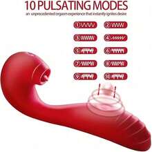 Tongue Licking And Tapping VibratorMulti-Point Stimulation Vibration Massage Stick Adult Sex Toy For Women Masturbator Vibrator Dildo - Hot Pink - View 7