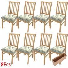 2/4/6pcs Vintage Floral Pattern Stretch Seat Cushion Covers, Chair Covers, Suitable For Home Decor, Living Room, Dining Room, Garden, Hotel, Party Events, Washable Polyester Material, Chair Seat Pad Protector - Multicolor - View 15
