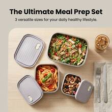 304 Stainless Steel Food Container, Stackable Refrigerator Sealed Fresh-Keeping Box, Fruit And Vegetable Meat Storage Box With Lid, Large Capacity Food Preservation Box, Suitable For Kitchen Food Storage And Organization - Multicolor - View 10