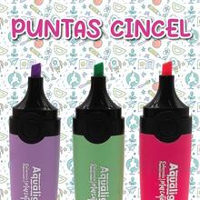 Set De Marcatextos Indra Aqualight Punta Cincel 12 Pzs - Multicolor - Ver 5