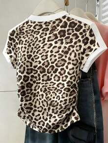 Set de 3 piezas de tops para mujer para exteriores, en color champán, marrón moca y negro, nuevas llegadas de verano, camiseta ajustada con pliegues, de moda y versátil, con estilo callejero fotogénico, imprescindible, de vuelta al colegio, que lla - Multicolor 21 - Ver 2