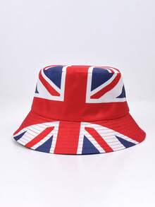 1pc Unisex Reversible Bucket Hat, UK Flag & Lion Print Sun Cap, Foldable UV Protection Beach Hat For 2026 World Cup & Music Festivals - Reversible Fisherman's Hat - View 9