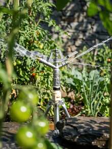 Cannon Sprinkler For Irrigation With A Range Of 30 Meters, Automatic And 360° Rotating, Irrigated For Vegetable Gardens, Green Belts - Grey - View 6