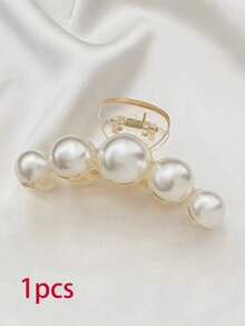 3/Set Of Summer Faux Pearl Hairpins (Slight Scratches Or Wear On The Surface Of Imitation Pearls Are Normal Phenomena Of This Plastic Product) Summer Grip Clip, Hairpin, Hair Grip, Hair Claw, Student Supplies, College Students, Dress Accessories, Seaside Holiday Pearl Hair Accessories, Spring And Summer Holiday Wear Grip Clip Ladies Summer Beach Wear Pearl Clip, Seaside Bikini Dress With Wedding Dress,Festival,Party - White - View 9
