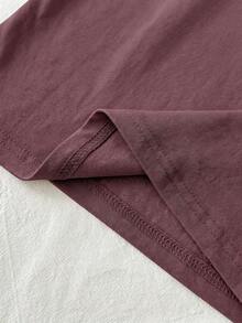 Conjunto de 3 piezas de camisetas de manga larga de ajuste ceñido con cuello redondo, estilo minimalista casual, 95% algodón, para mujer - Multicolor 16 - Ver 8