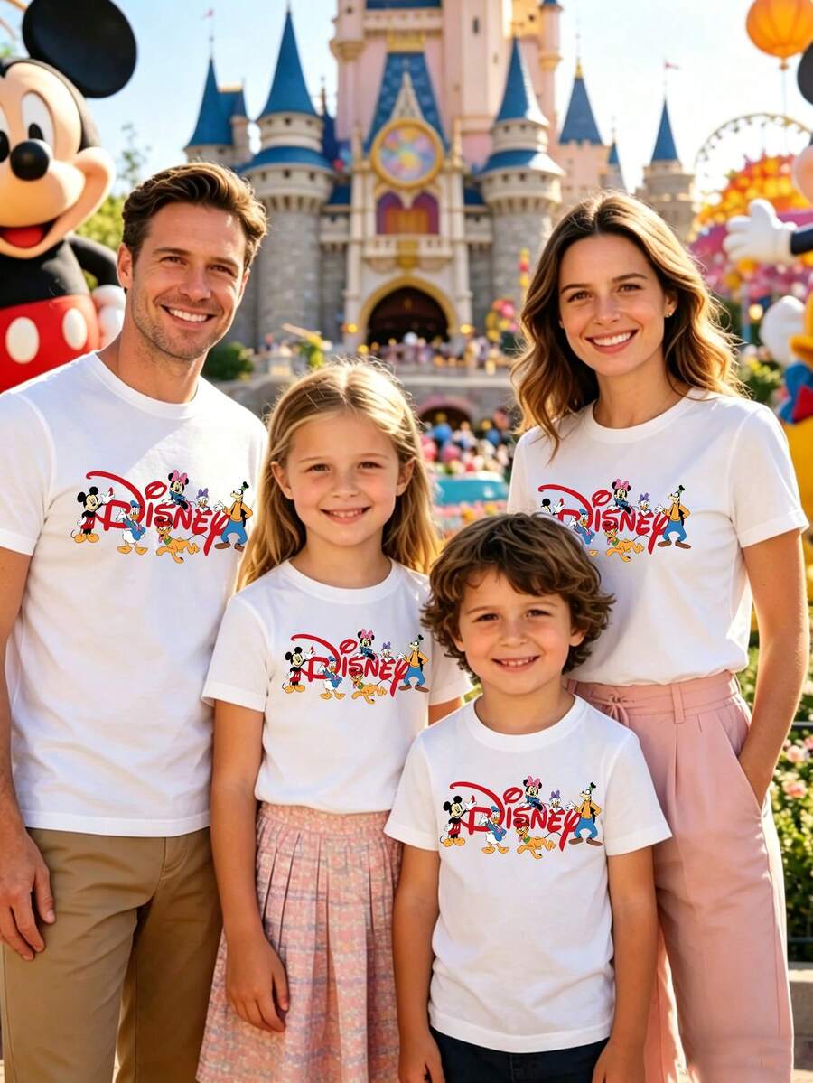 Disney Logo Family Matching Shirts, Mickey & Friends Themed T-Shirts, Cute Outfits For Disneyland Vacation - 女 - 查看 1
