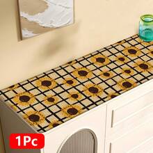 1 pieza Alfombra de lino con estampado de girasol y cuadros, alfombra de baño, felpudo, alfombra rectangular impresa en 3D para sala de estar, dormitorio, pasillo, baño, lavandería - Alfombra de poliéster, apta para decoración interior y exterior del hogar - Multicolor - Ver 15